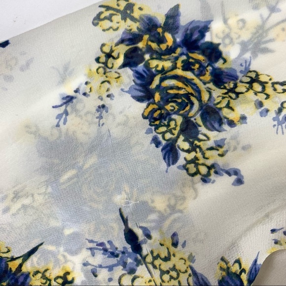 Joie White Floral 3/4 Sleeve Blouse Small - Picture 5 of 11